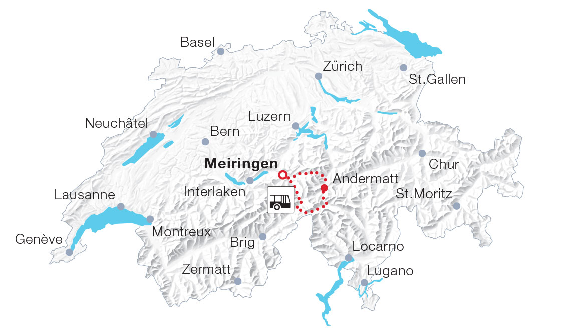 Map Central Alps Passes PostBus Route Map Central Alps Passes PostBus Route